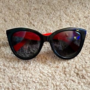 Dolce & Gabbana Black and Red Cat-Eye Sunglasses